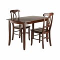Winsome Wood Inglewood Dining Table Set with 2 Key Hole Back Chairs - 3 Piece 94398